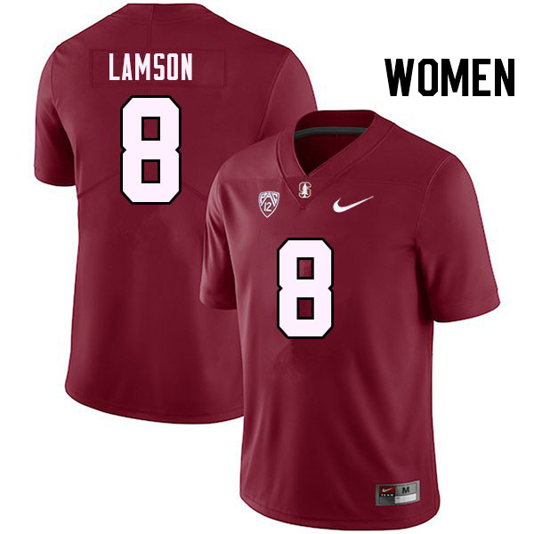 Women #8 Justin Lamson Stanford Cardinal College Football Jerseys Stitched Sale-Cardinal